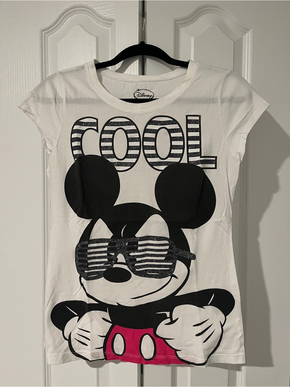 Disney White Kids Short-Sleeve Mickey 'Cool' Graphic Tee